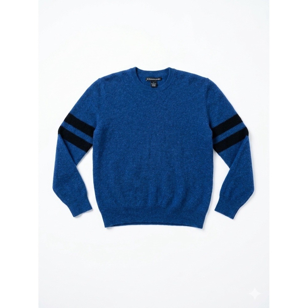 The Cashmere Project Sweater Women Blue SzL Crewneck Striped Arms Comfy Everyday